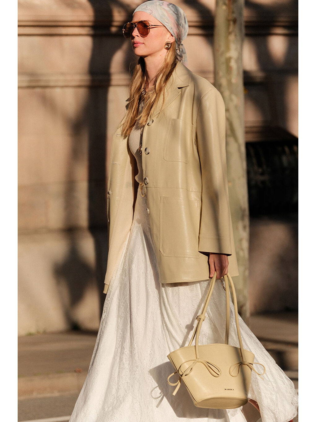 Retro Deri Ceket Sarı