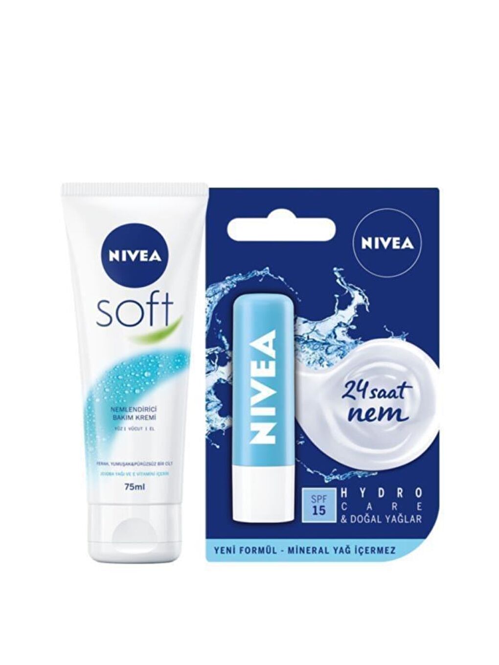 NIVEA Şeffaf Hydro Care Dudak Kremi Soft 75 ml