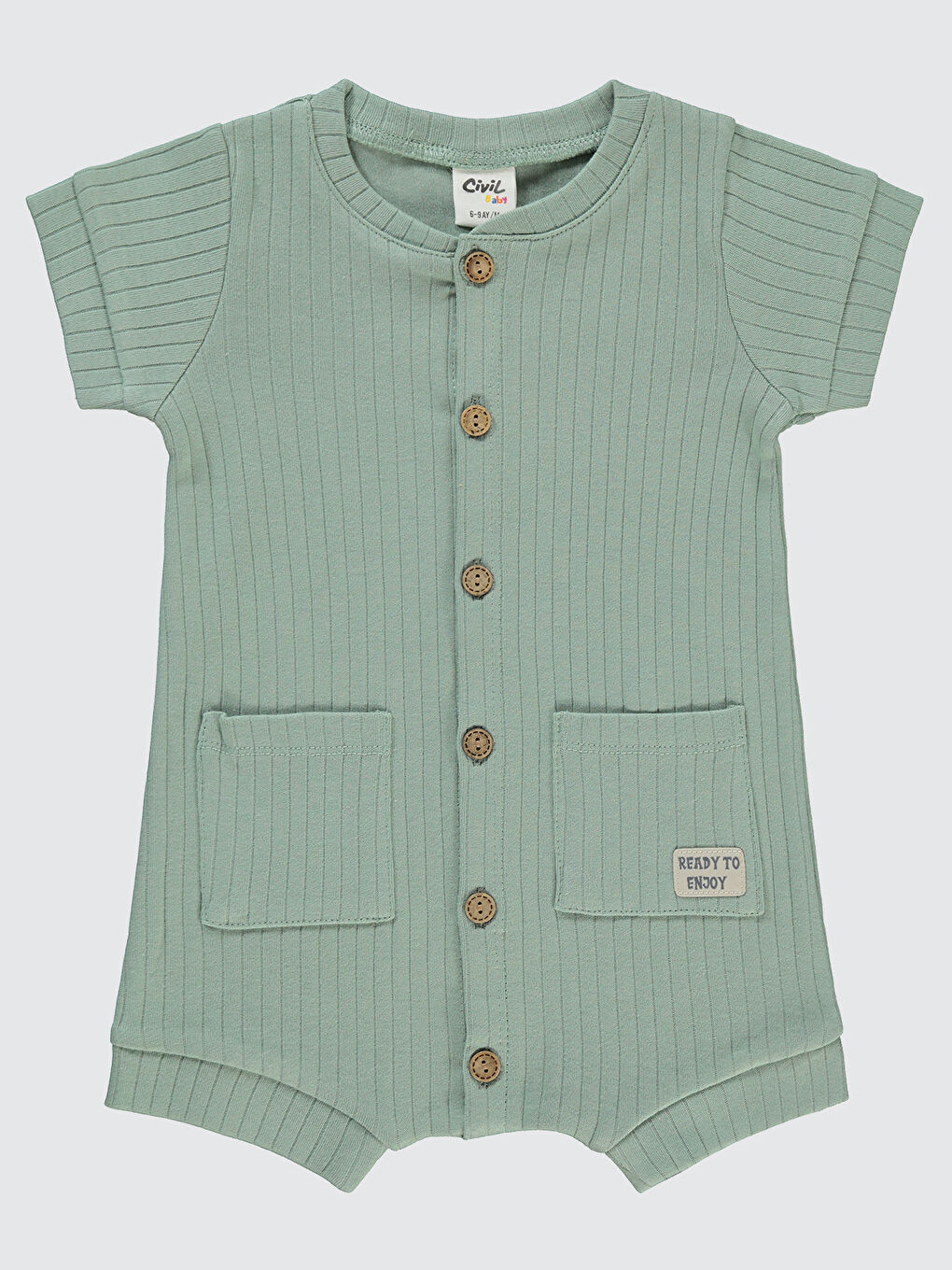 Baby Erkek Bebek Patiksiz Tulum 6-18 Ay Çağla Yeşili