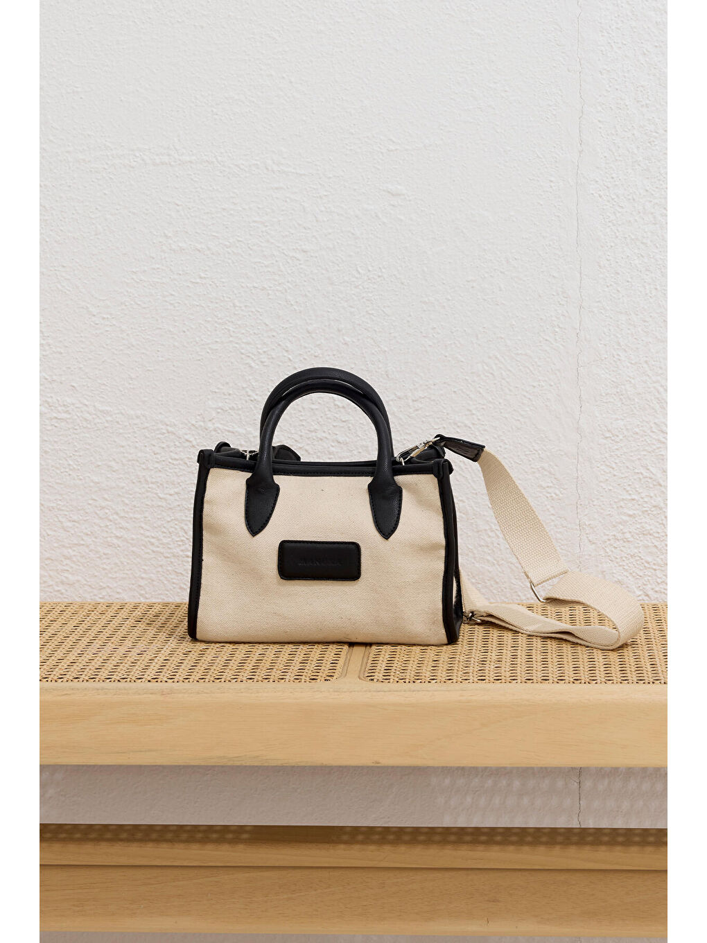 Naturel Kanvas Mini Çanta Siyah