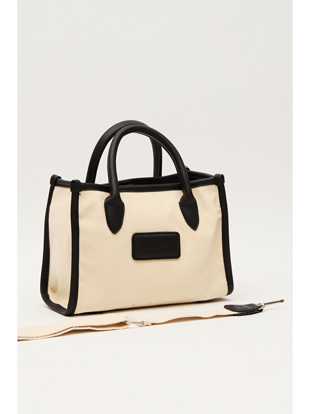 Naturel Kanvas Mini Çanta Siyah-5