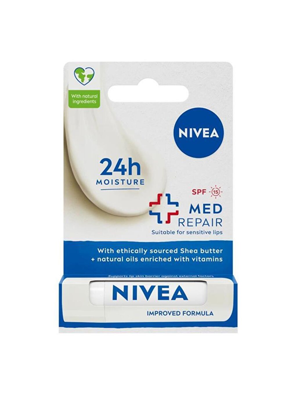 NIVEA Şeffaf Güneş Koruyucu Dudak Bakım Kremi Med Repair 4, 8Gr, 24 Saat Ne mlendirici, Spf15 - 1