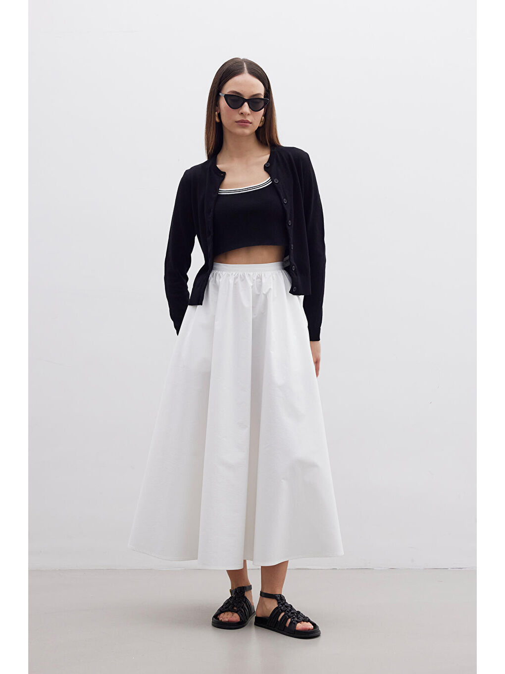 Askılı İnce Triko Bluz Siyah-2