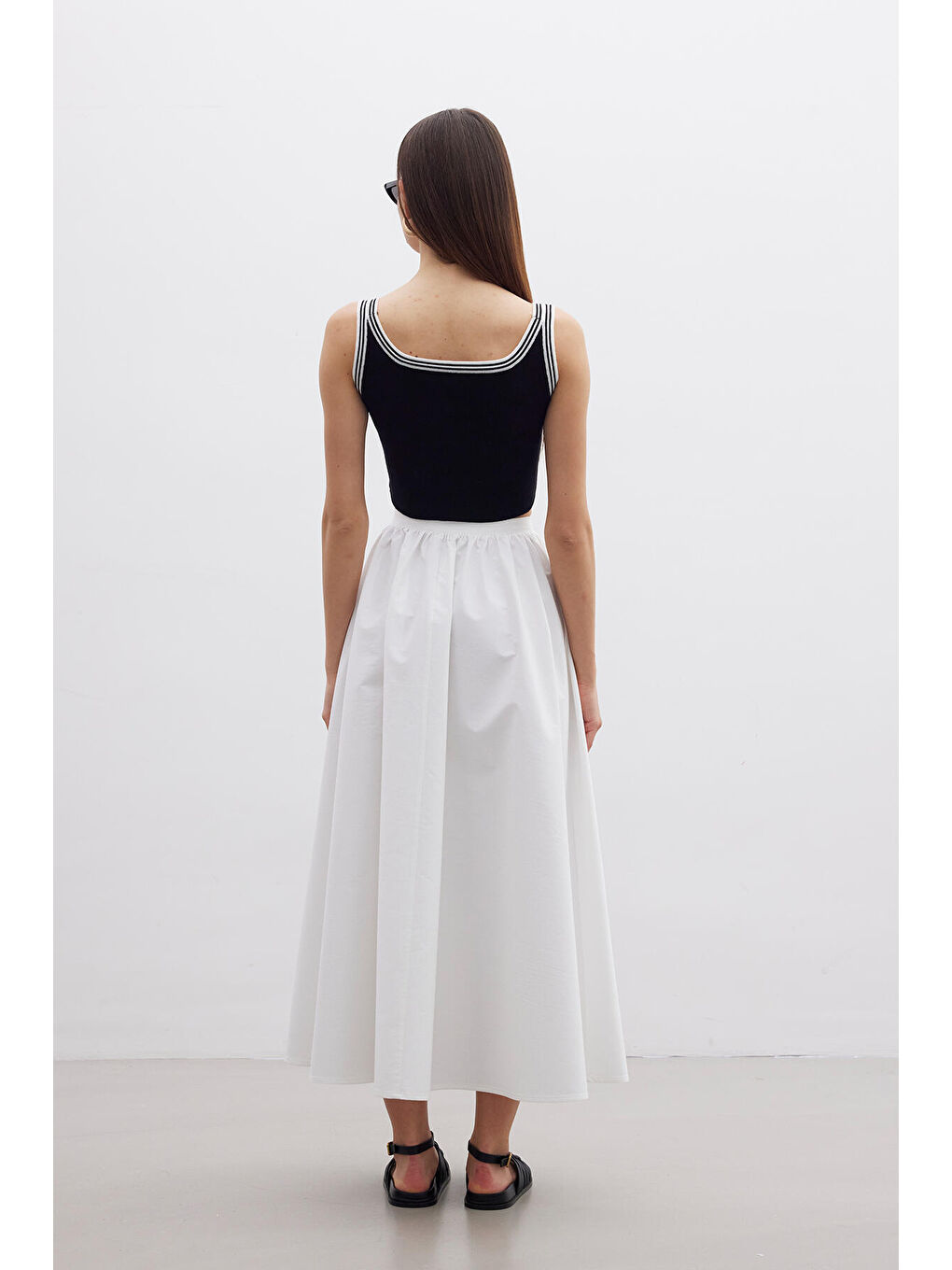 Askılı İnce Triko Bluz Siyah-3