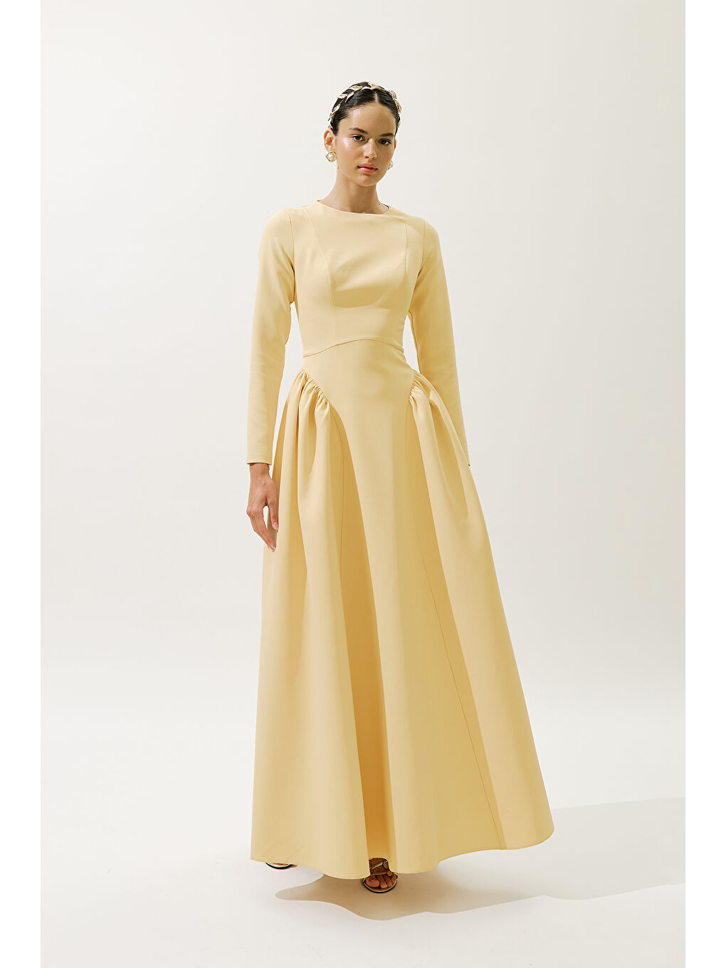 Lora Abiye Elbise Sarı-3