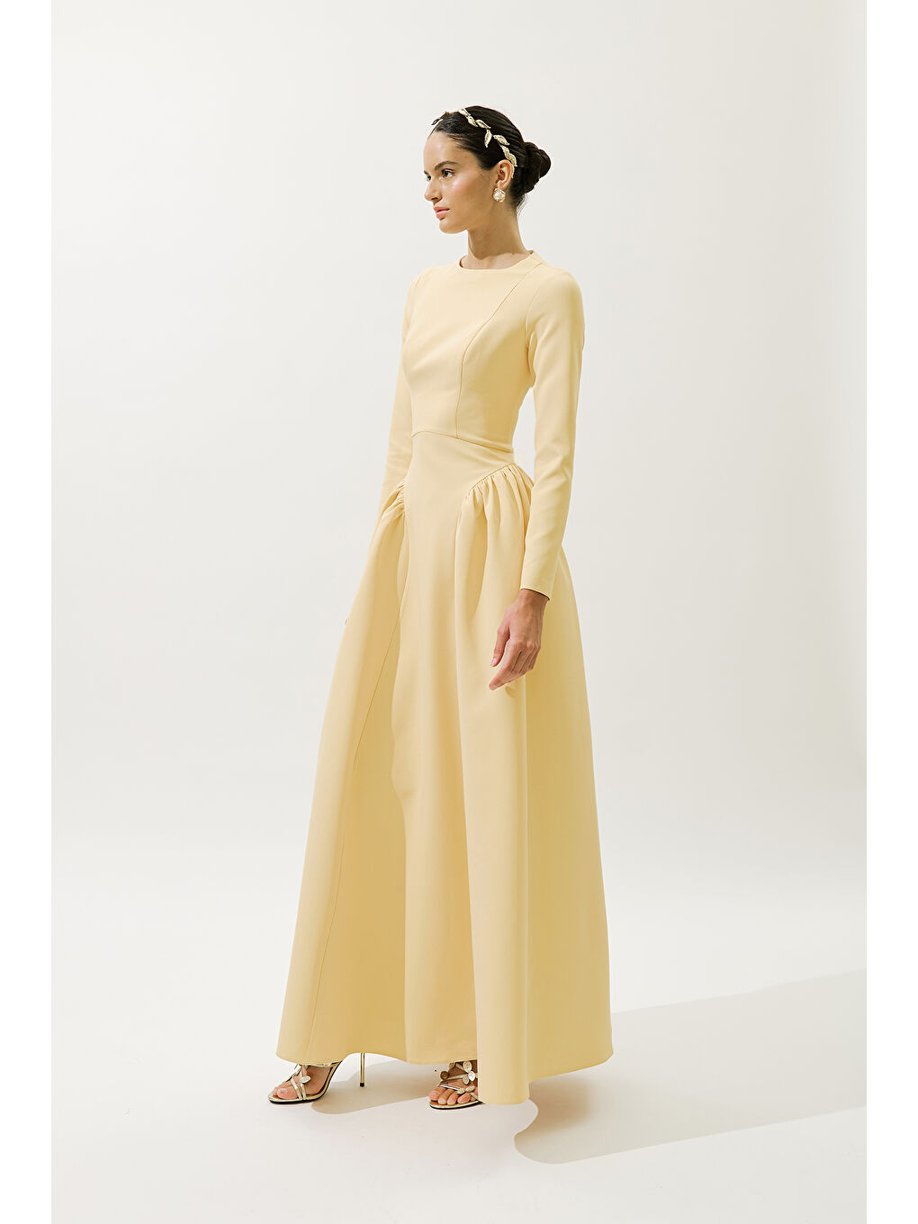 Lora Abiye Elbise Sarı-6