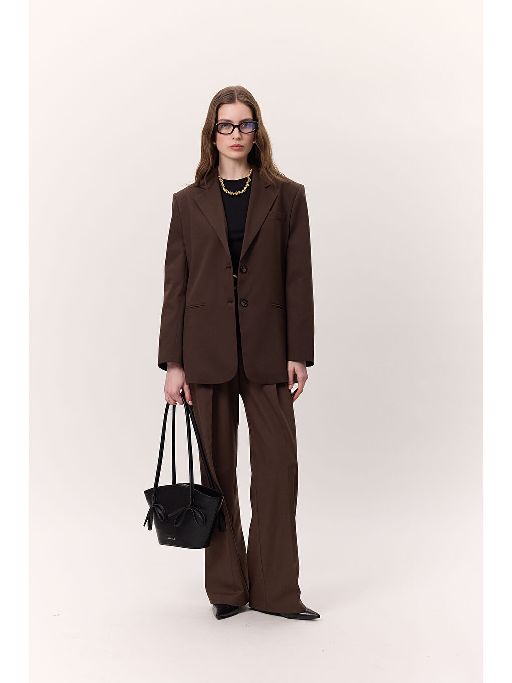 Geniş Paçalı Palazzo Pantolon Kahverengi