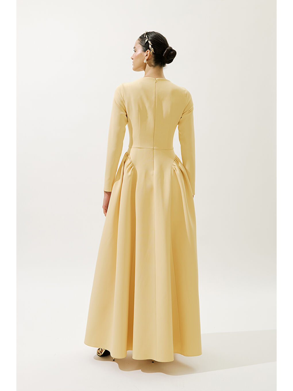 Lora Abiye Elbise Sarı-7