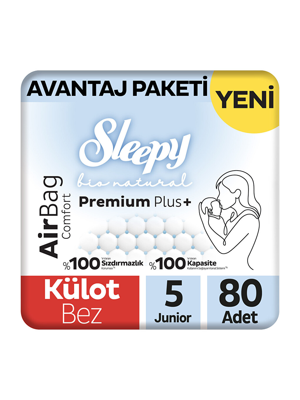 Bio Natural Premium Plus Airbag Comfort Avantaj Paketi Külot Bez 5 Numara Junior 80 Adet