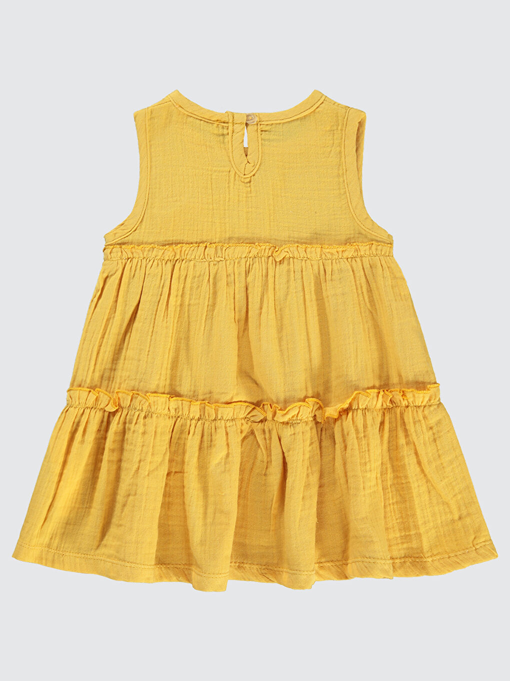 Kahverengi Girls Kız Çocuk Elbise 2-5 Yaş Hardal-1