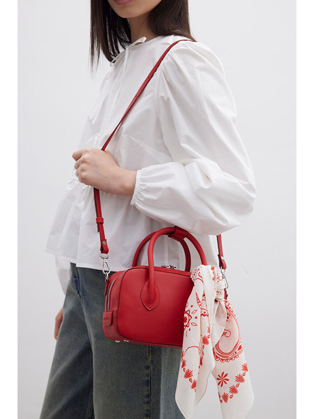 Ester Deri Kutu Çanta Kırmızı-2