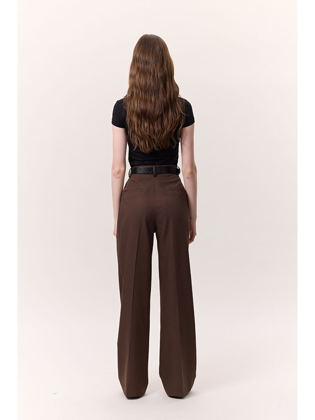 Geniş Paçalı Palazzo Pantolon Kahverengi-6