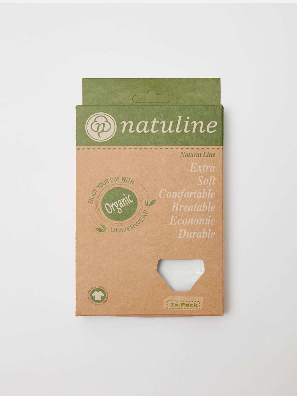 Beyaz Kız Çocuk Organik Pamuklu Ribana Kroşatalı Külot 3'lü Paket-4