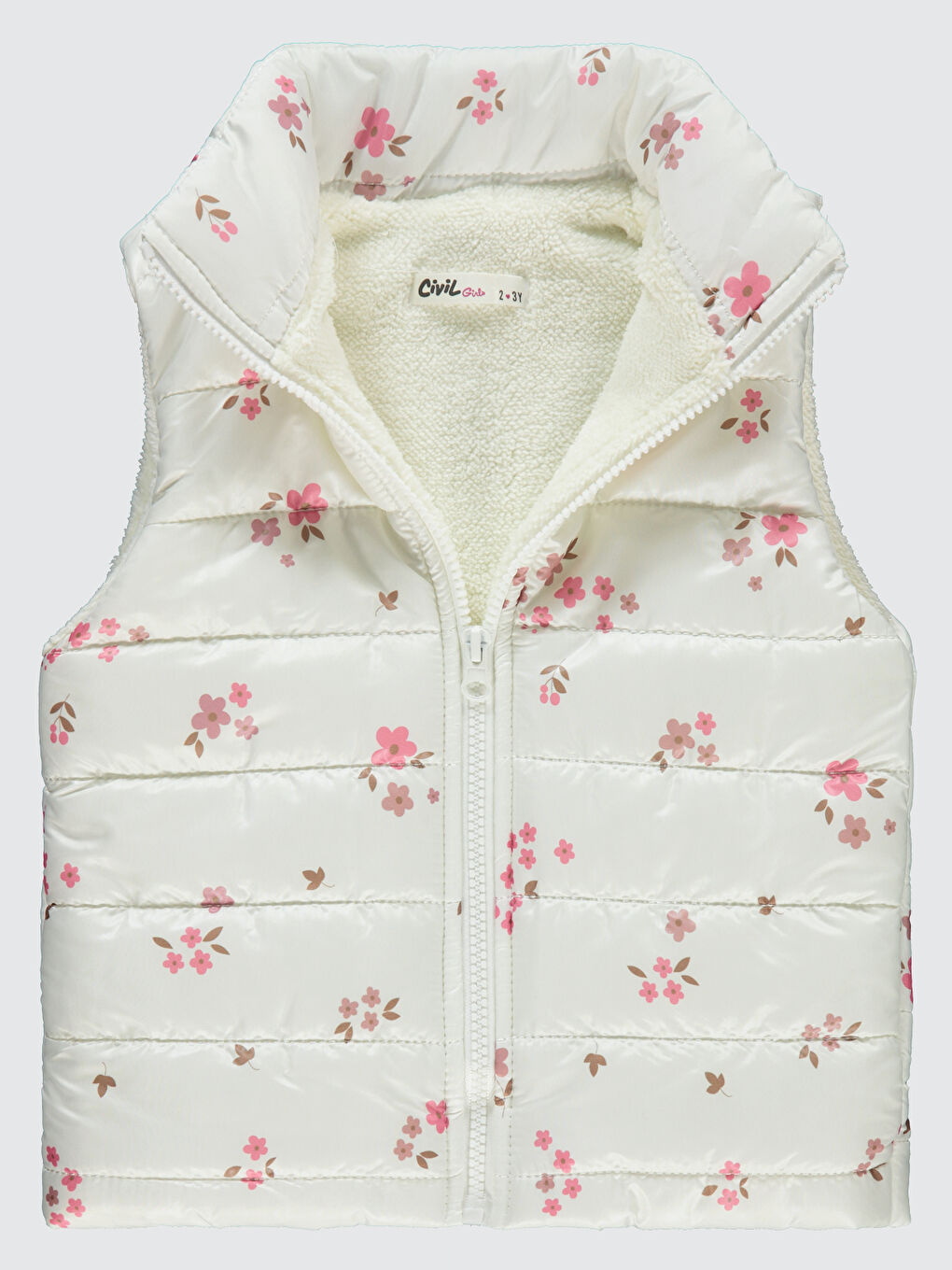 Beyaz Kız Çocuk Yelek 2-5 Yaş Tebeşir-1