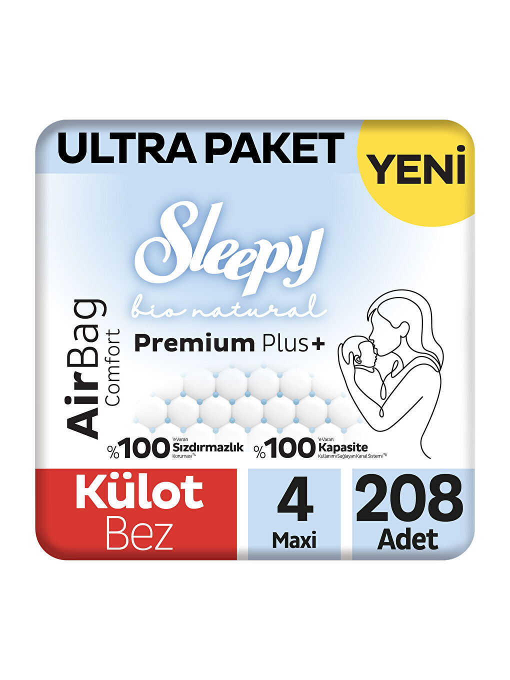 Bio Natural Premium Plus Airbag Comfort Ultra Paket Külot Bez 4 Numara Maxi 208 Adet