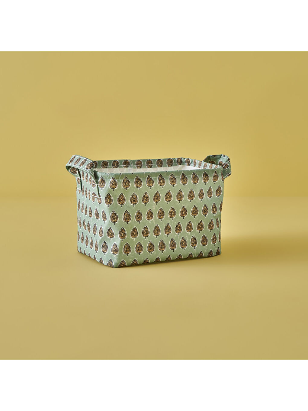 Indian Ağzı Büzgülü Çamaşır Sepeti Yeşil (36x40 cm) - Organizer Hediyeli-3