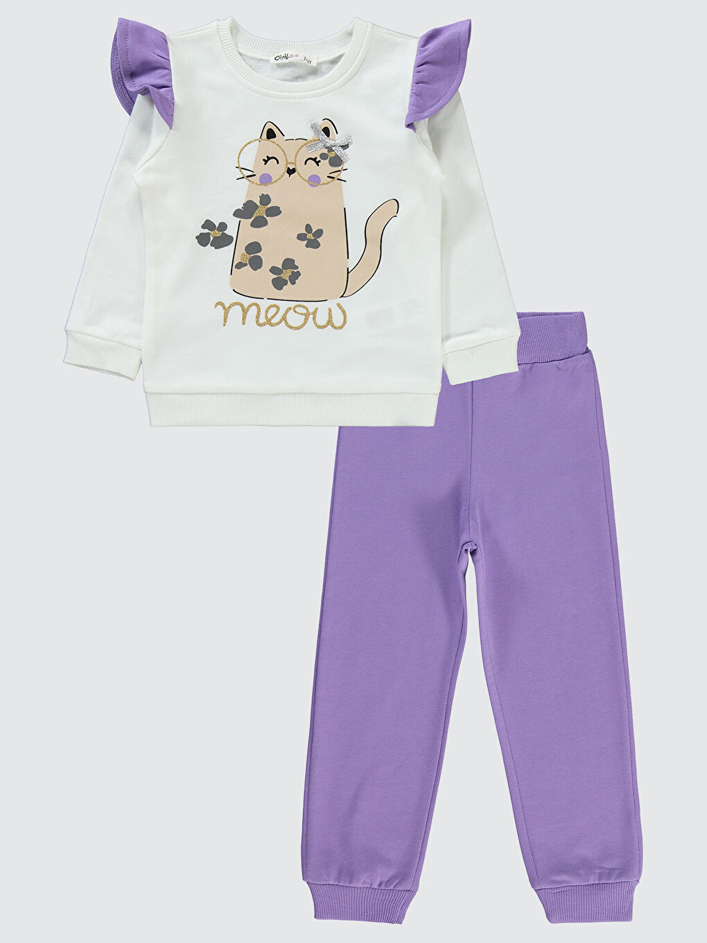 Girls Kız Çocuk Eşofman Takım 2-5 Yaş Ekru