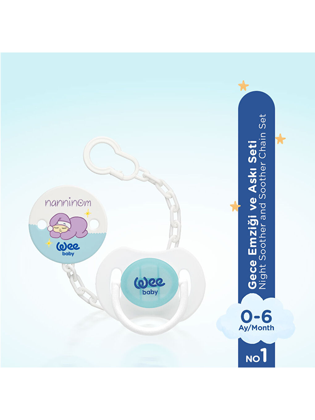 Nanninom Gece Emziği ve Emzik Askısı Seti-1