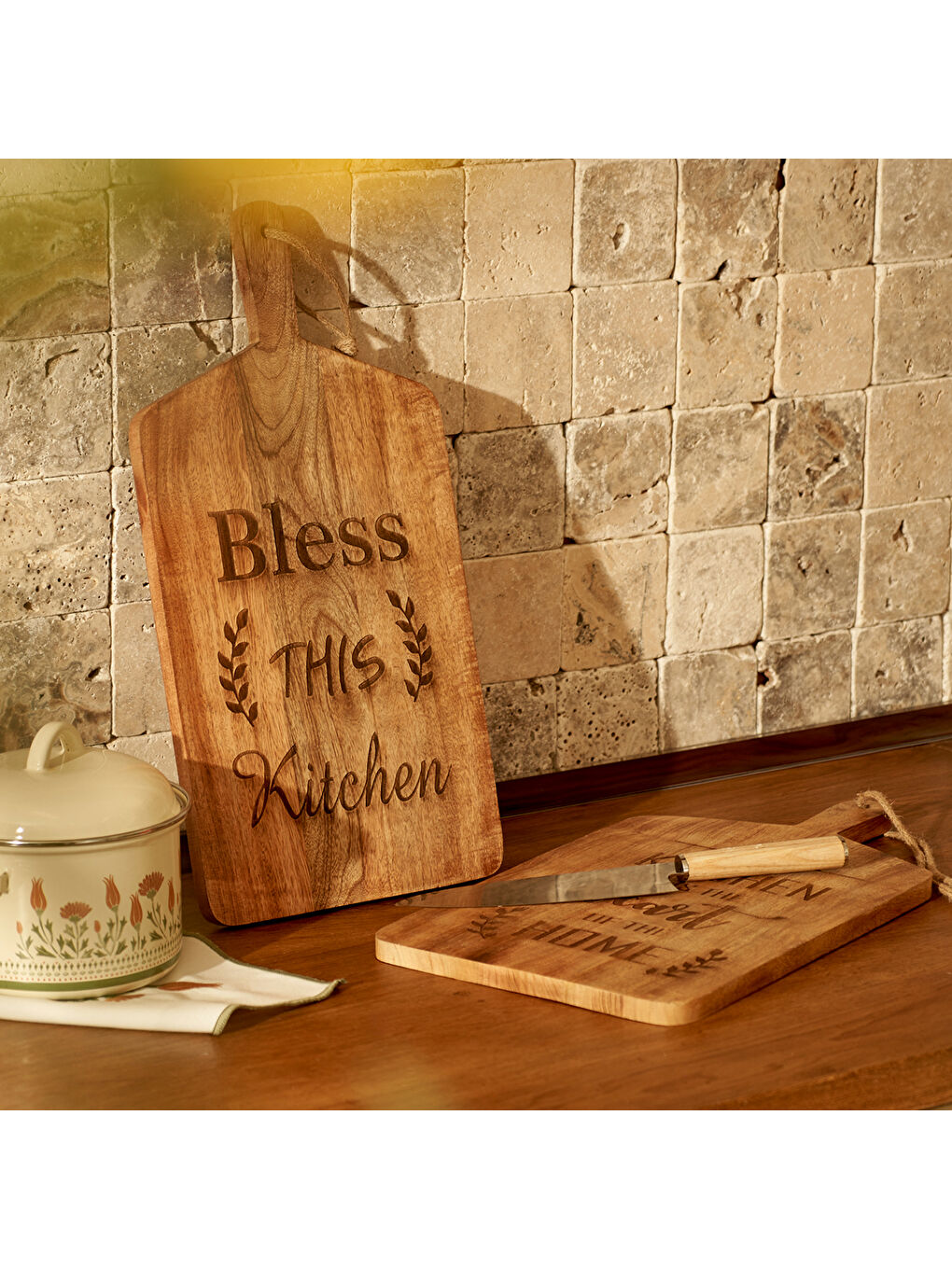 Bej Marta Mango Sunum Tahtası Naturel (25x50x1,6 cm)-2