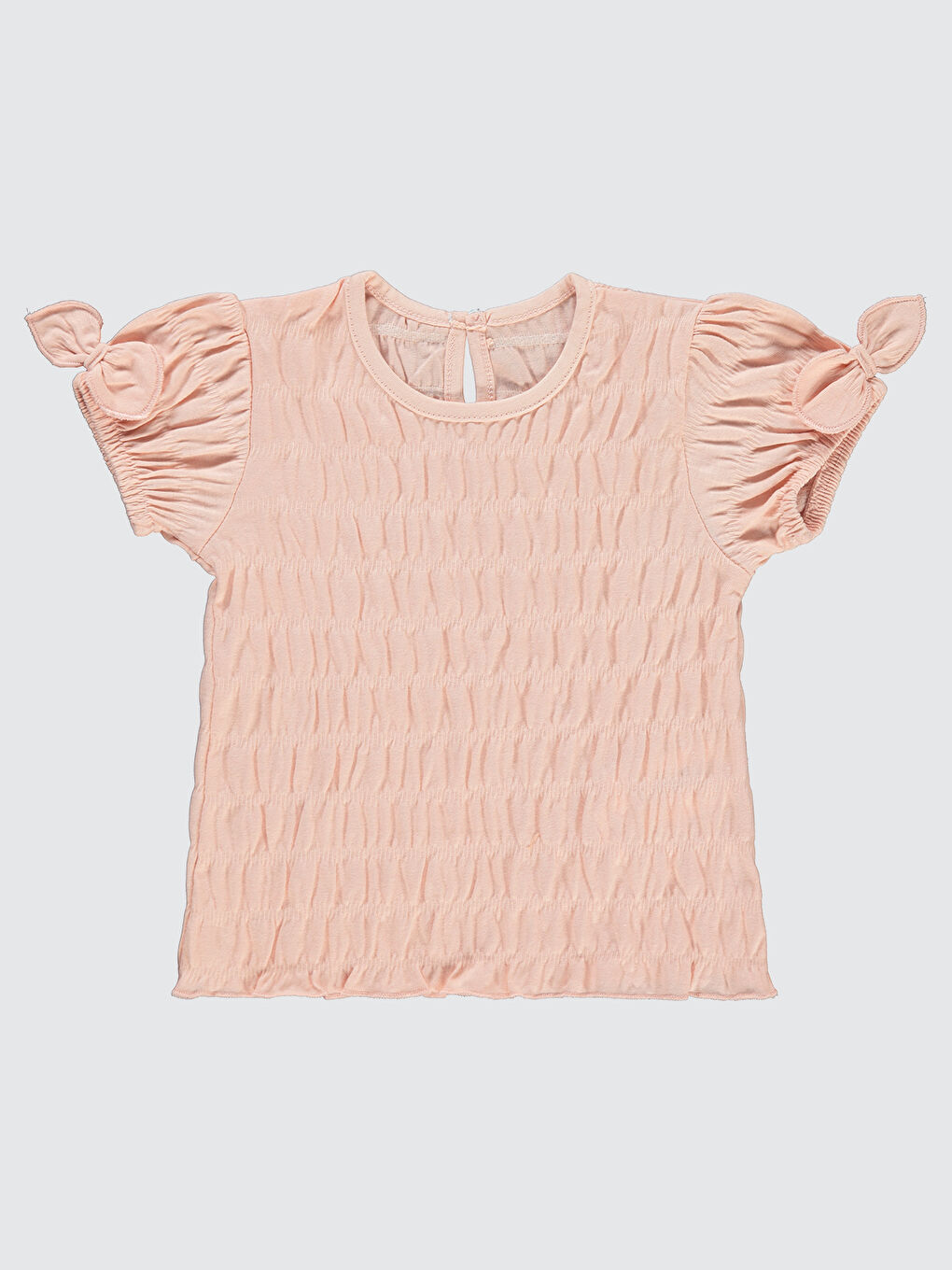 Pembe Kız Bebek Tişört 6-18 Ay Pudra