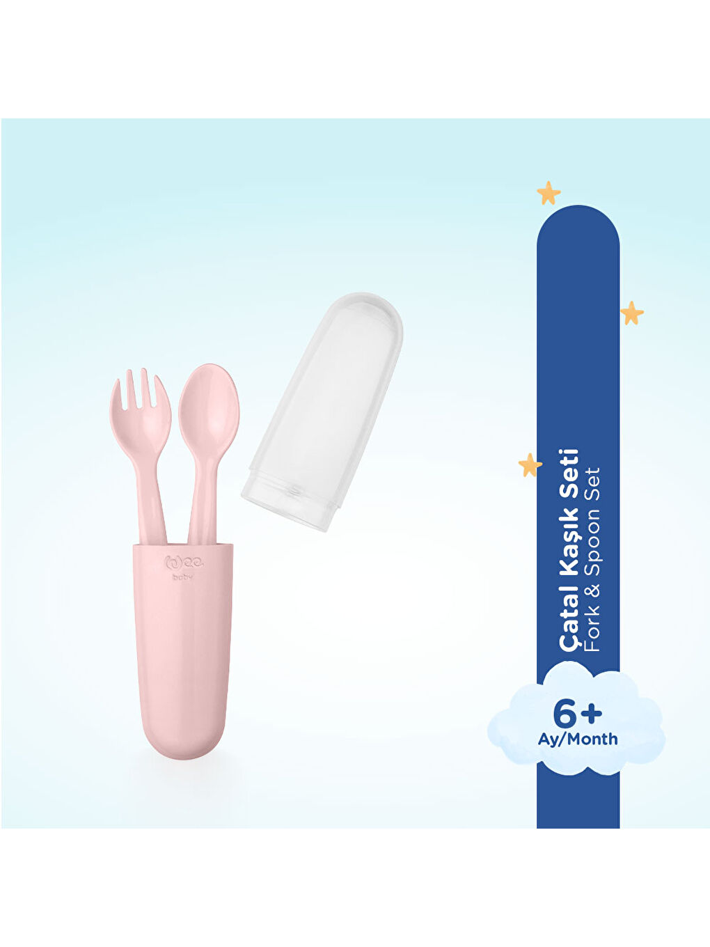 Saklama Kutulu Çatal Kaşık Seti - PEMBE-1