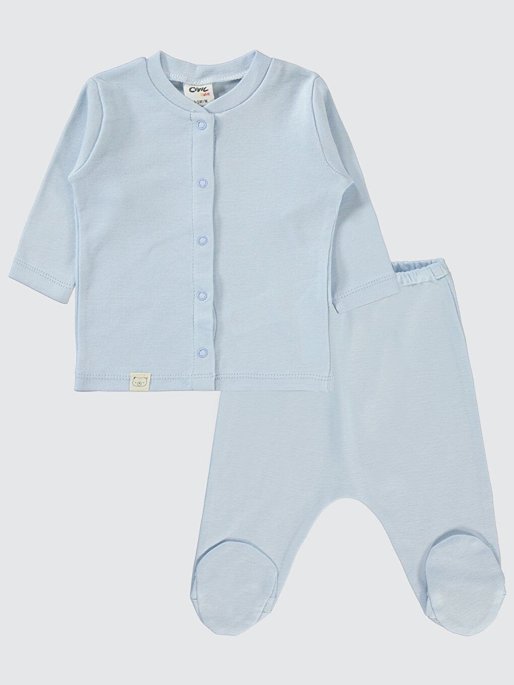 Erkek Bebek Pijama Takımı 1-6 Ay Mavi