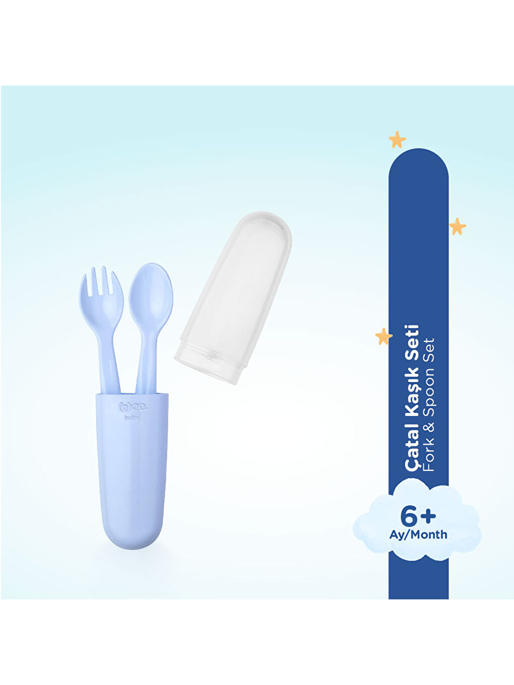 Saklama Kutulu Çatal Kaşık Seti - MAVİ-1