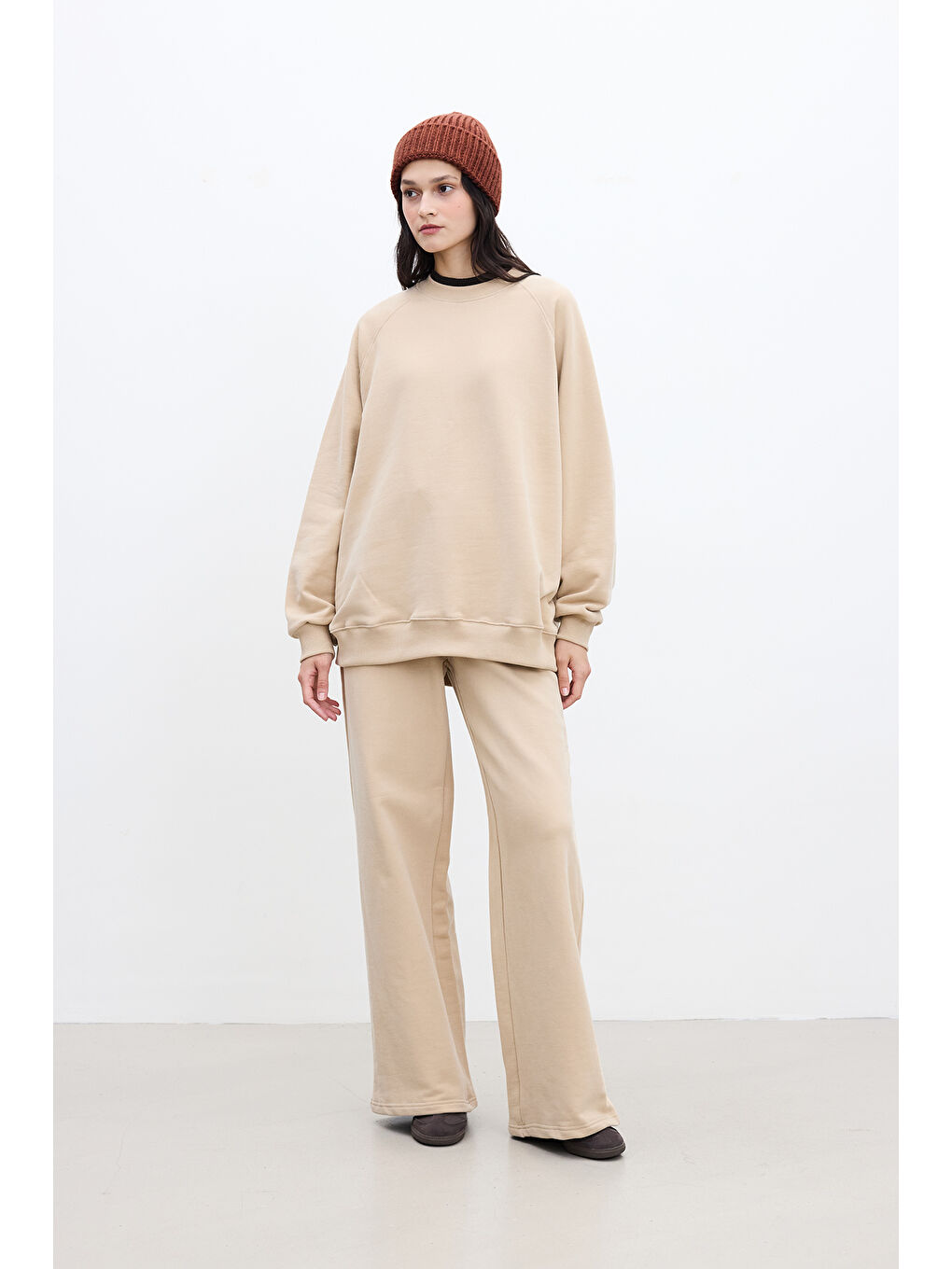 Kahverengi Basıc Rahat Pantolon Camel-1