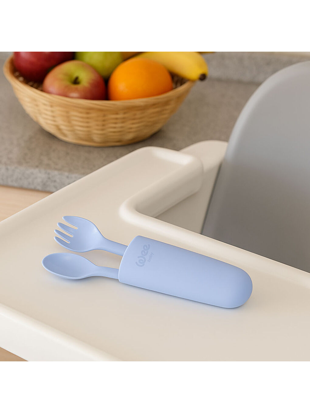 Saklama Kutulu Çatal Kaşık Seti - MAVİ-4