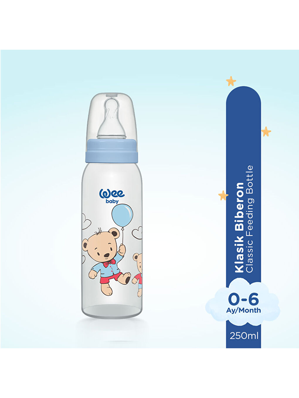 Klasik PP Biberon 250 ml - MAVİ-1