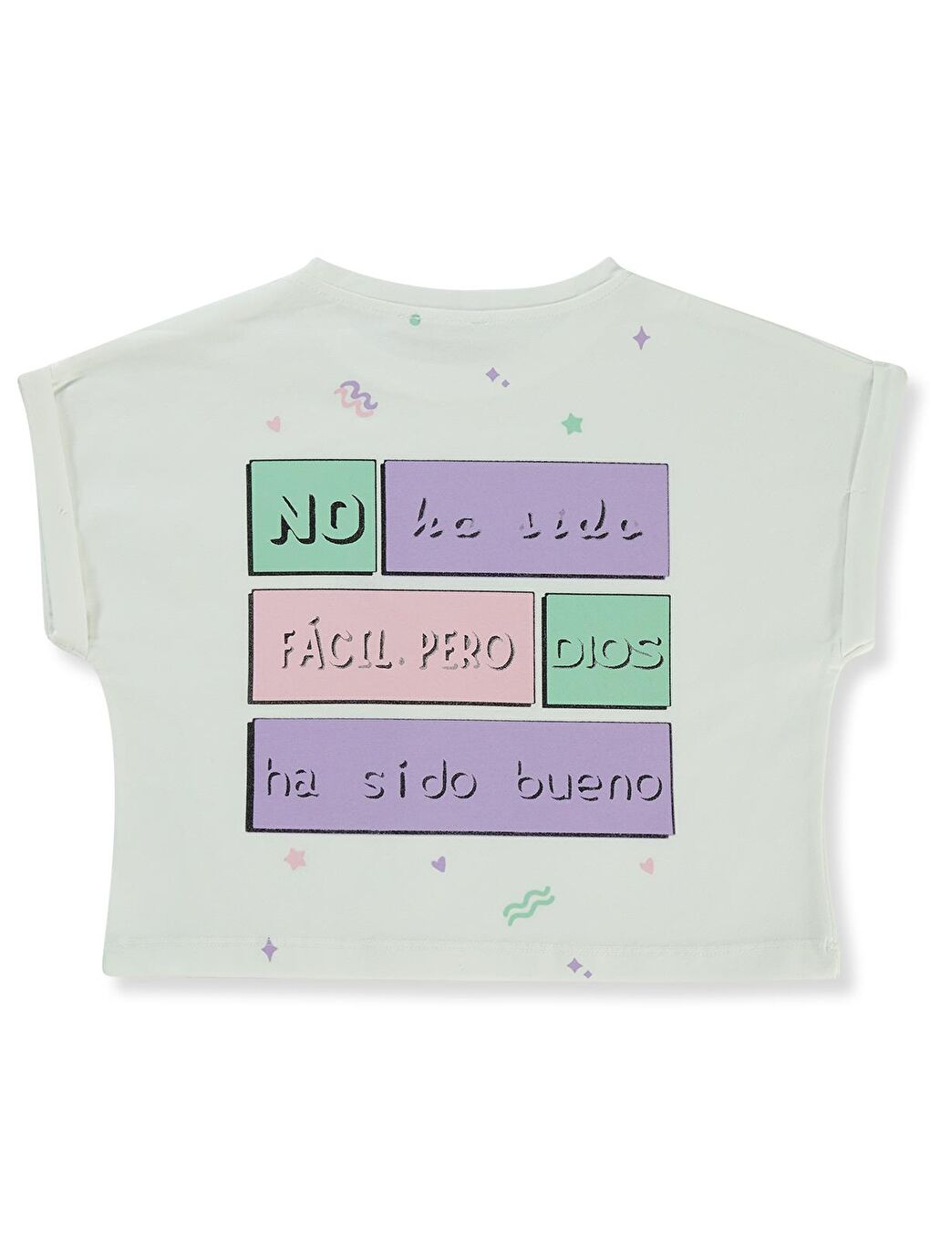 Girls No Ha Side Baskılı 6-9 Yaş Tişört - Ekru 6-7 Yaş-1