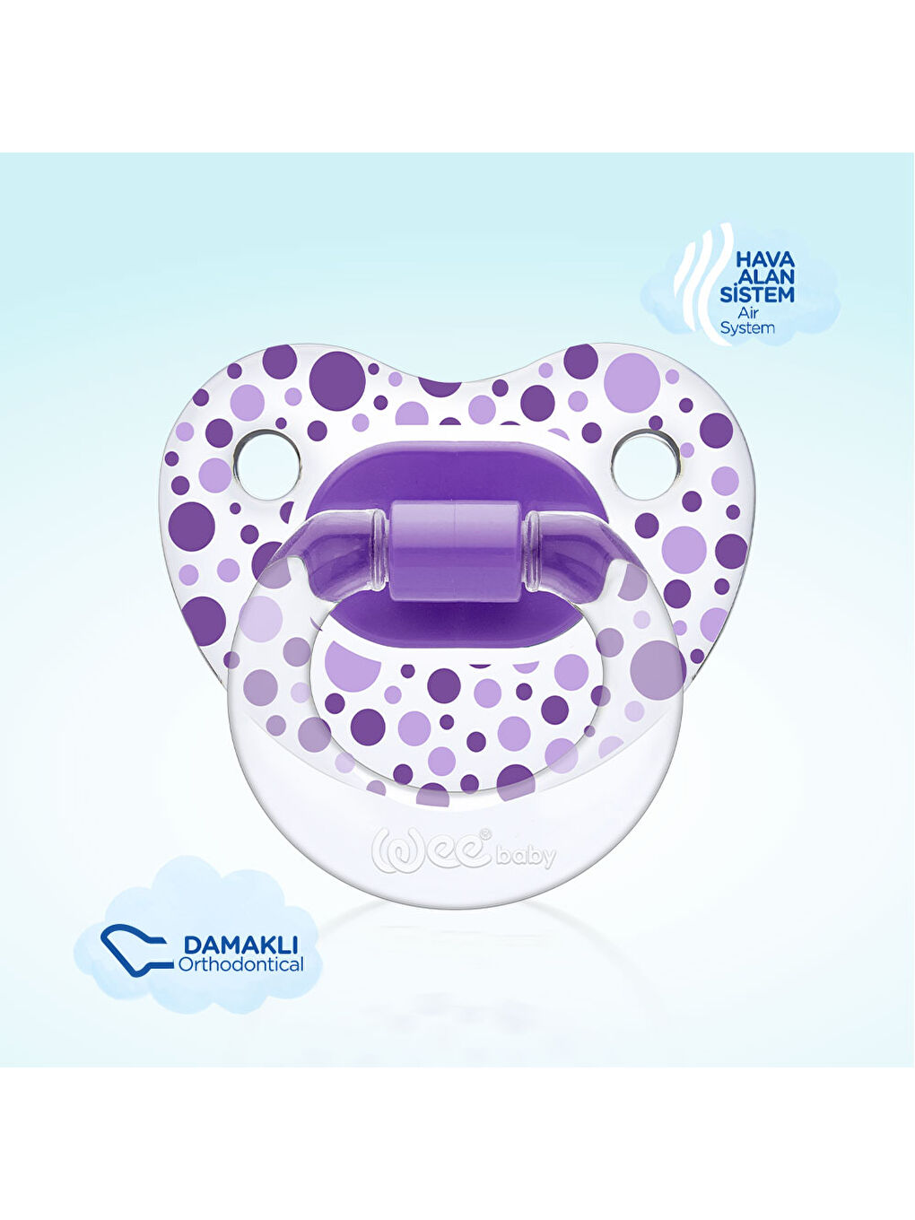 Şeffaf Desenli Damaklı Emzik No:3 - MOR-2