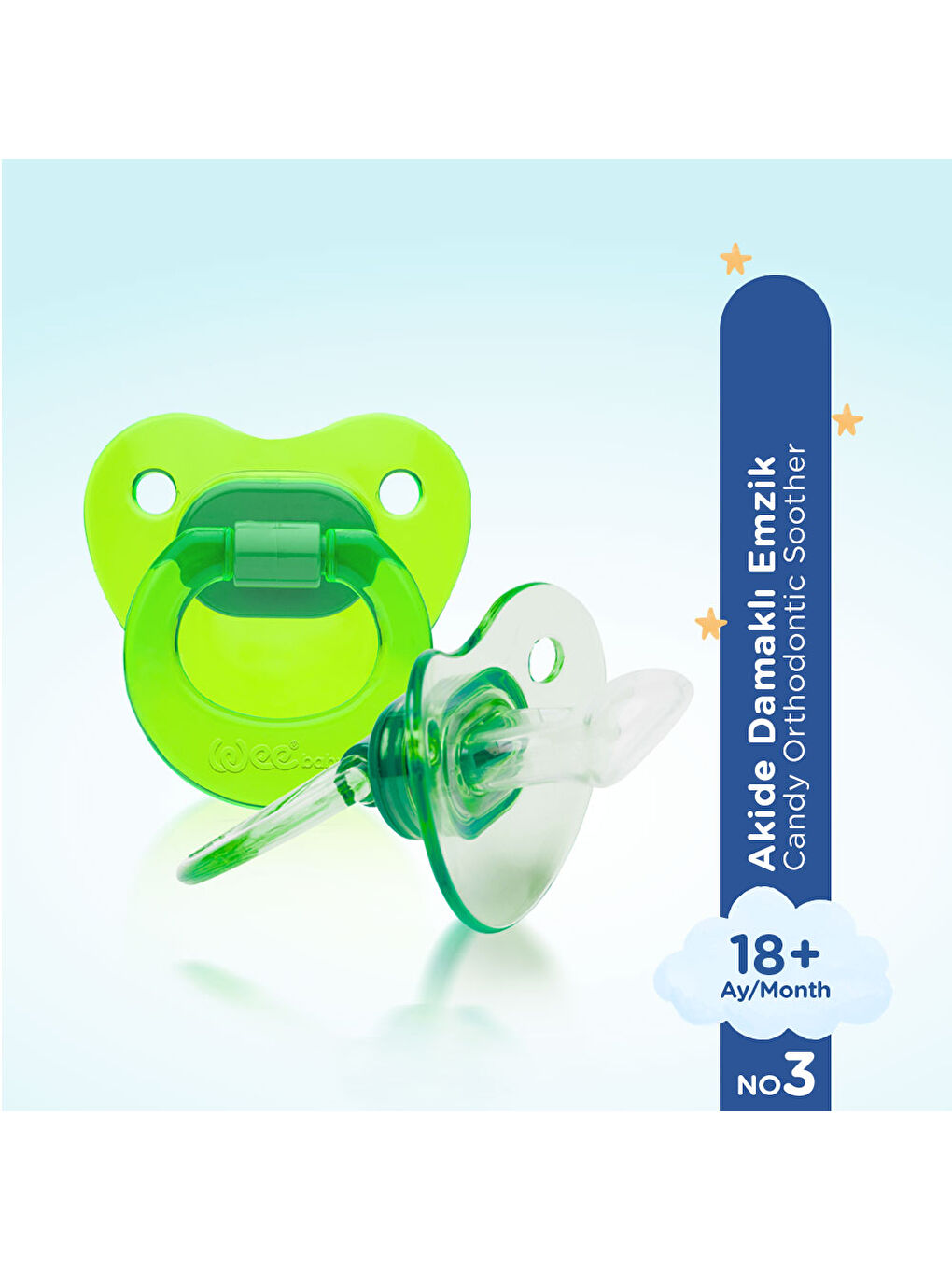 Akide Damaklı Emzik No:3 - YEŞİL-1