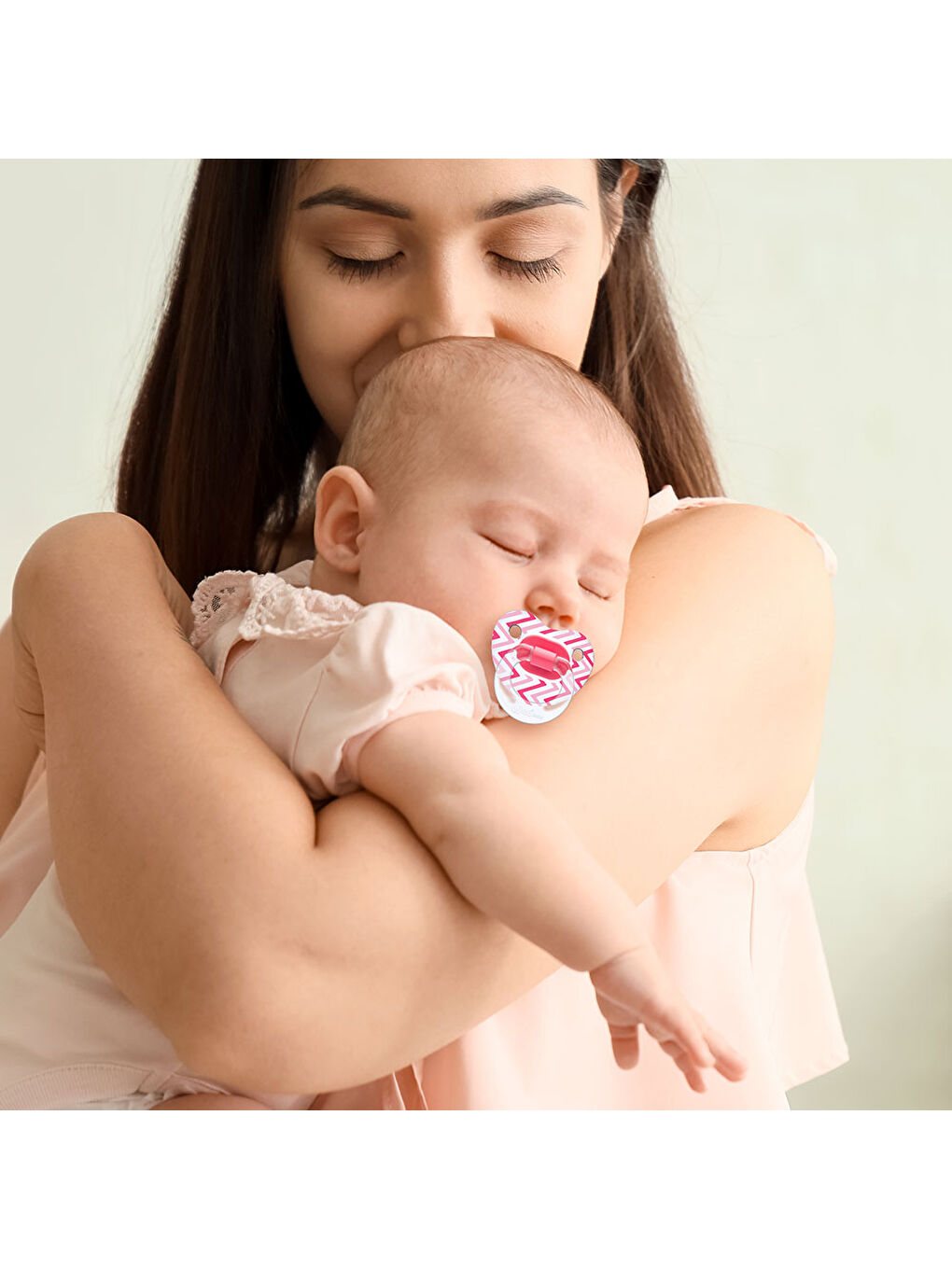 Şeffaf Desenli Damaklı Emzik No:3 - PEMBE-4