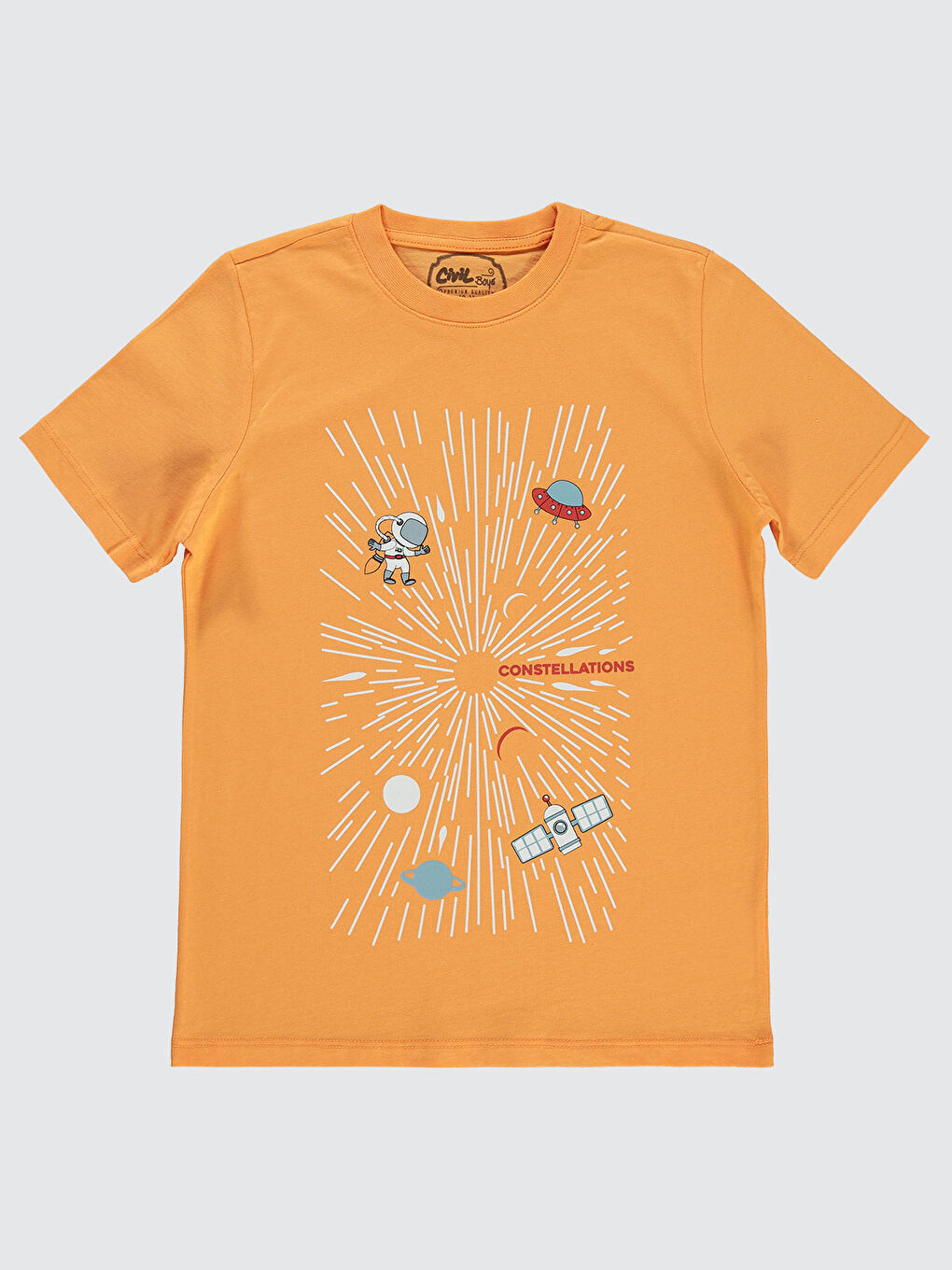 Boys Erkek Çocuk Tişört 10-13 Yaş Turuncu