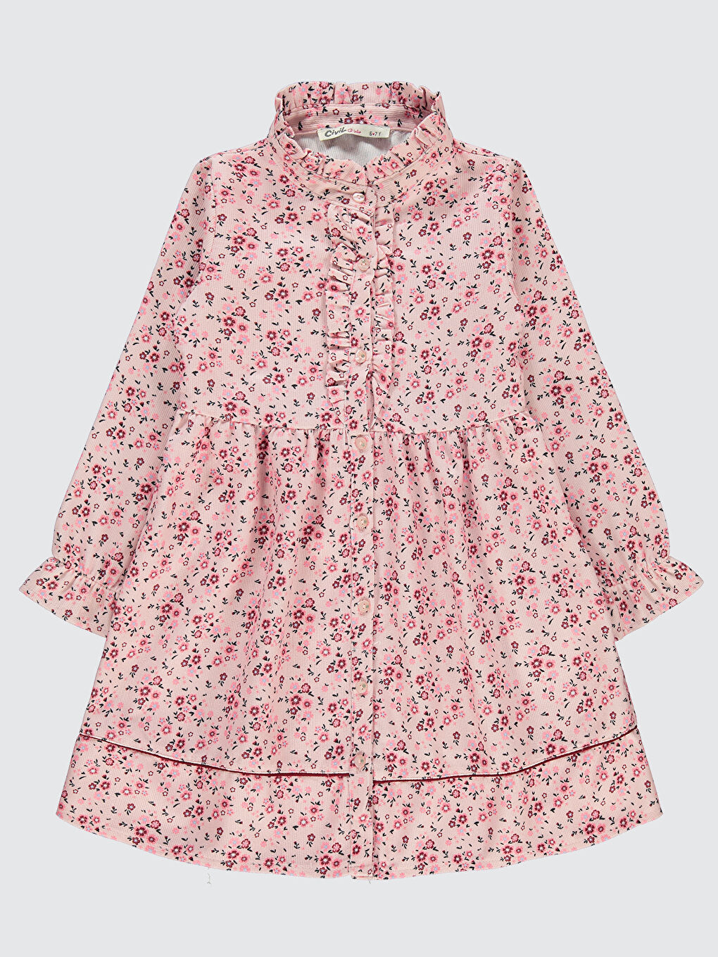 Pembe Girls Kız Çocuk Elbise 6-9 Yaş Pudra