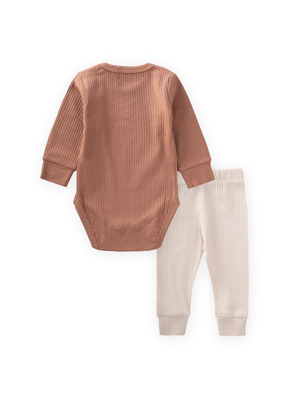Kahverengi Nakışlı Mevsimlik Zıbın Takım 0-3 Yaş A Kahve-1