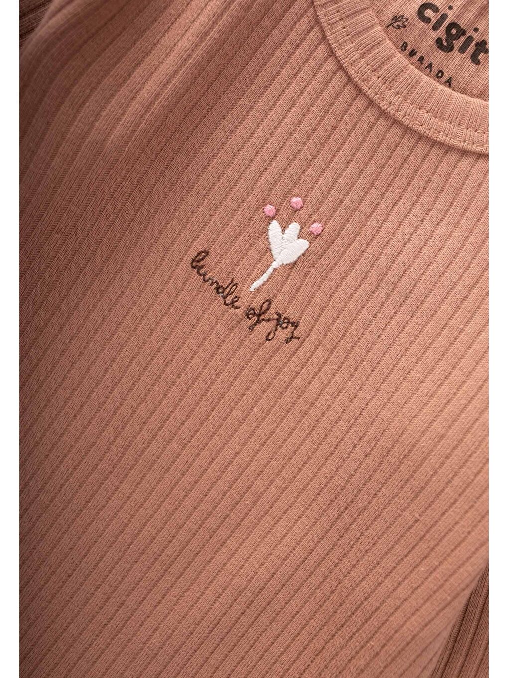 Kahverengi Nakışlı Mevsimlik Zıbın Takım 0-3 Yaş A Kahve-2