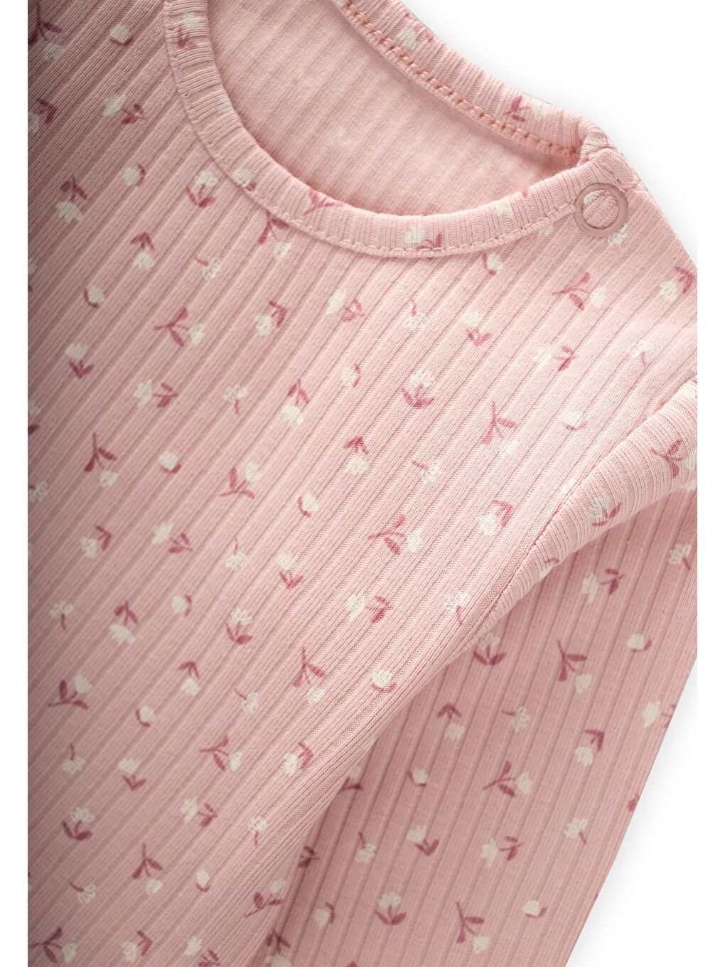 Desenli Uzun Kollu Zıbın Takım 0-3 Yaş Pudra Pembe-2