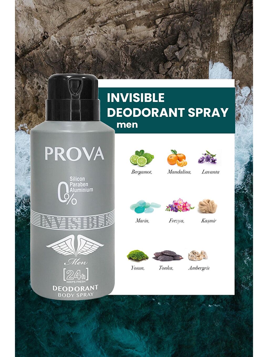 Prova Karışık Invisible Erkek Deodorant 150 ml 3 Adet - 2