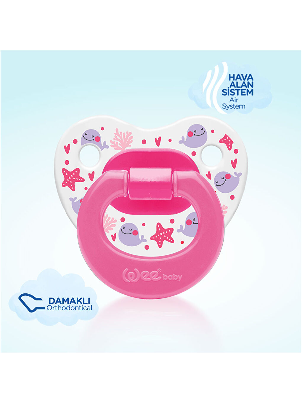 Desenli Damaklı Emzik No:1 - PEMBE-2