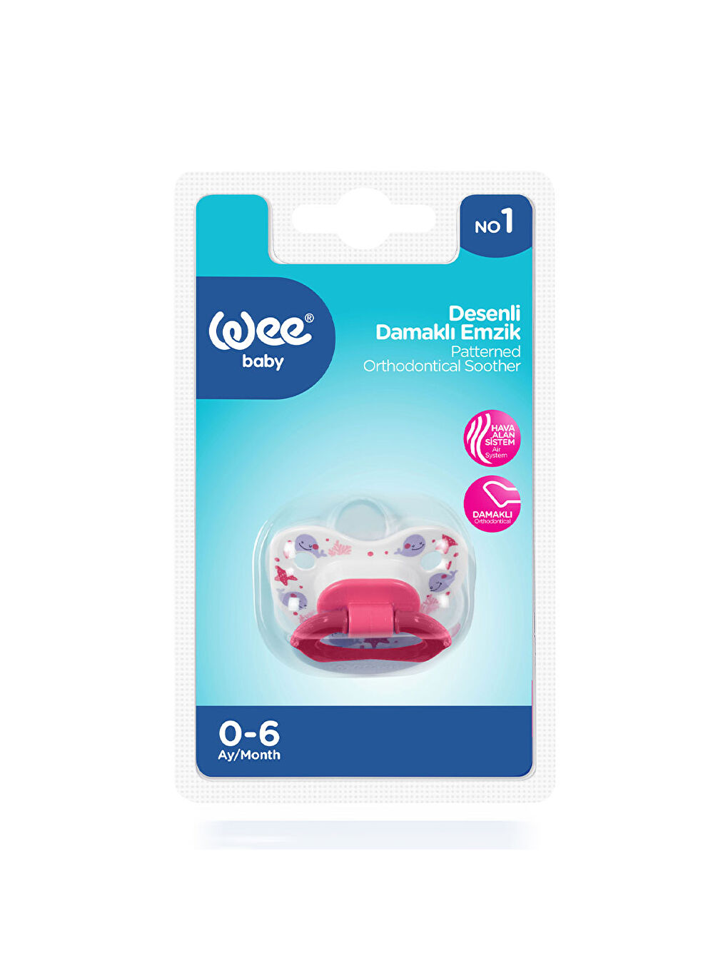 Desenli Damaklı Emzik No:1 - PEMBE-3