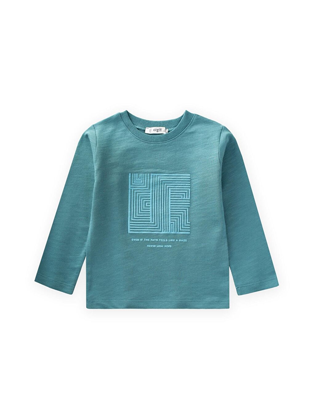 Baskılı Sweatshırt 2-10 Yaş Turkuaz