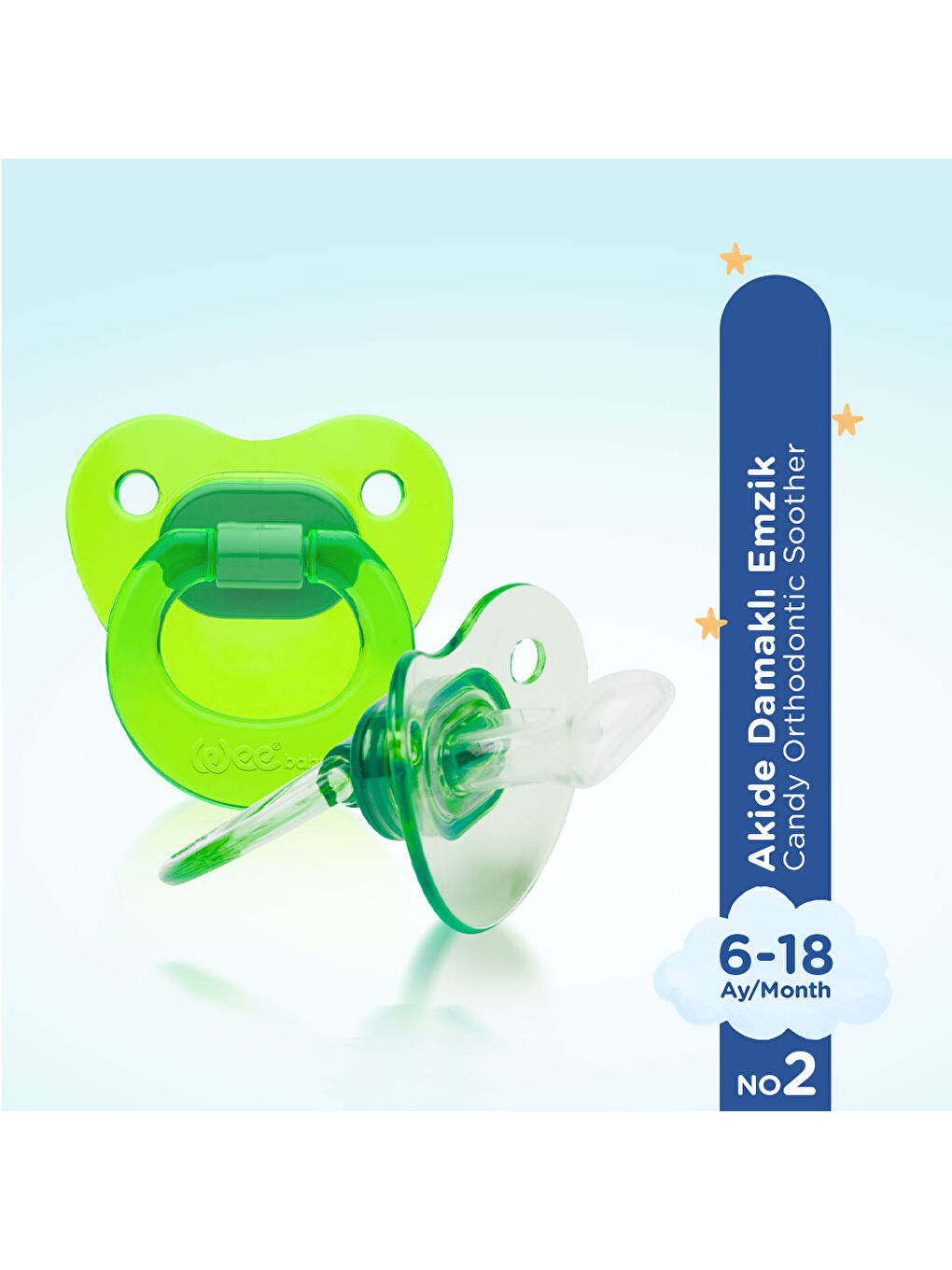 Akide Damaklı Emzik No:2 - YEŞİL-1