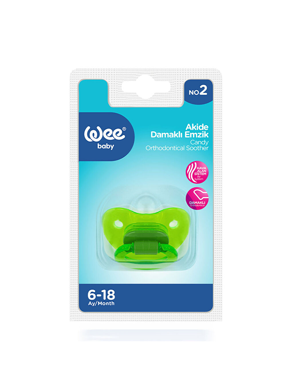Akide Damaklı Emzik No:2 - YEŞİL-3