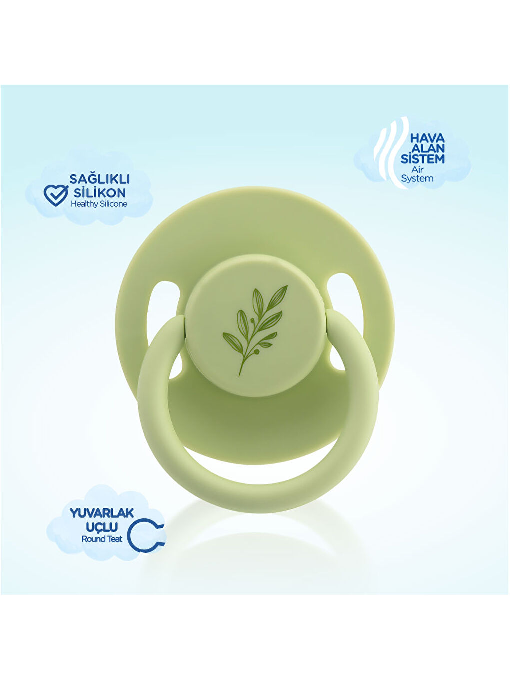 Pure Yuvarlak Uçlu Kauçuk Emzik No:2 - YEŞİL-2