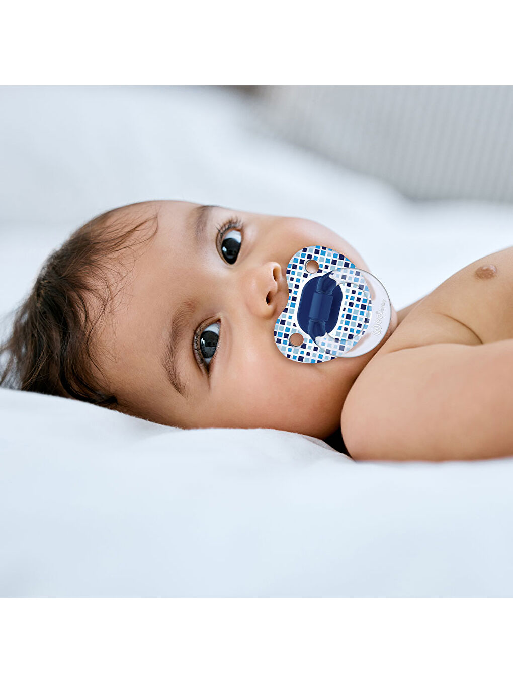 Şeffaf Desenli Damaklı Emzik No:2 - MAVİ-4