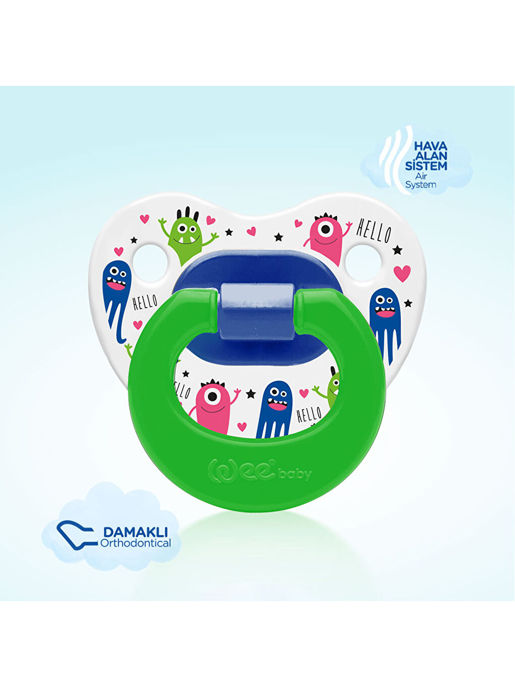 Desenli Damaklı Emzik No:2 - YEŞİL-2