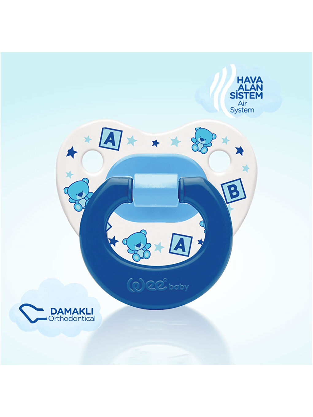 Desenli Damaklı Emzik No:2 - MAVİ-2