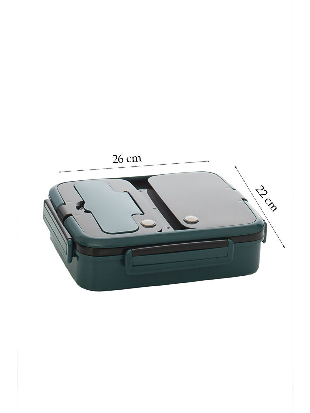 Ckr Çelik Isı Yalıtımlı 3 Bölmeli Yemek Termosu Beslenme Kutusu Lunchbox Sefer Tası - Yeşil-3